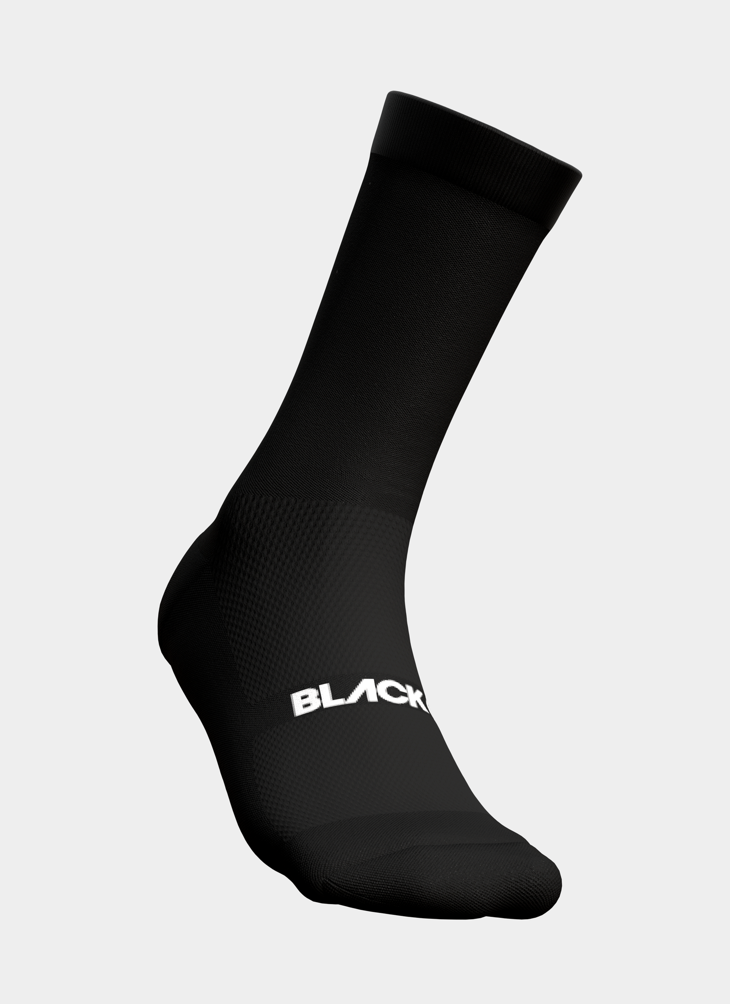 Essentials Crew Socks - Black - White Logo