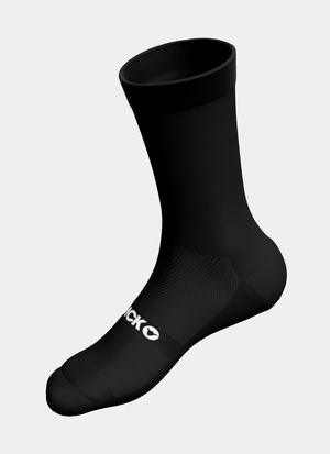 Essentials Crew Socks - Black - White Logo