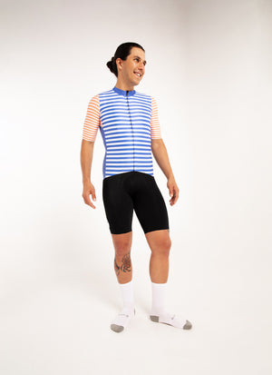 Men's Essentials TEAM Jersey - Azure Stripe