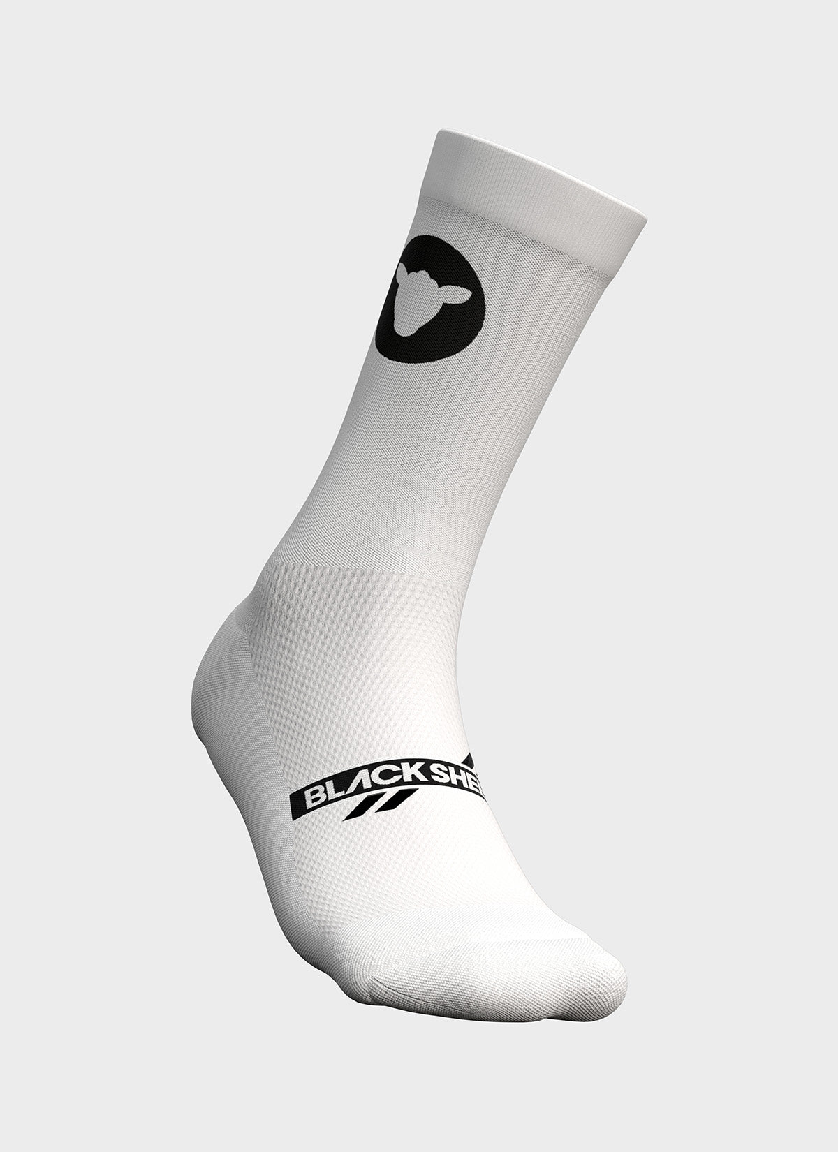 Essentials Crew Socks - White - Black Logo